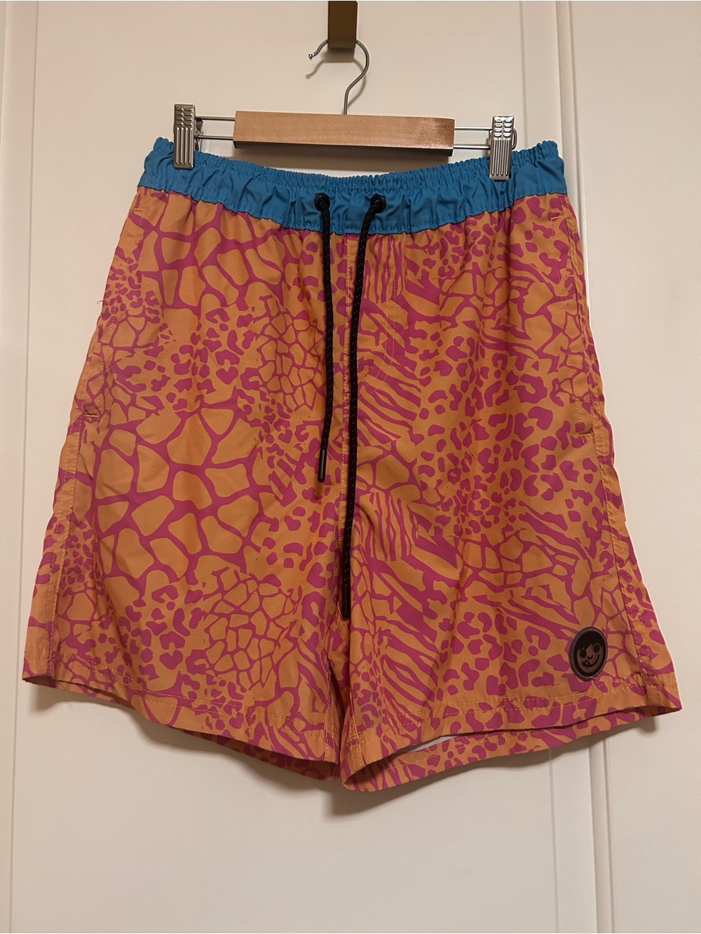 🌊🏝️Men’s Neff Orange & Pink Animal Print Swim Board Shorts🔆🌺